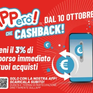 Dal 10 ottobre arriva il CASHBACK di Apperò!