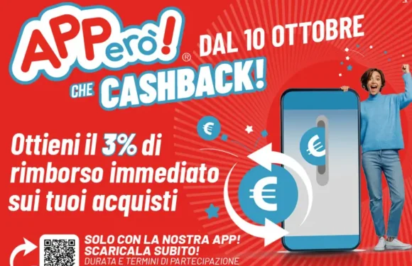 Dal 10 ottobre arriva il CASHBACK di Apperò!